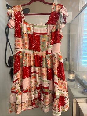 Strawberry shortcake patchwork dress box lunch exclusive xl EUC